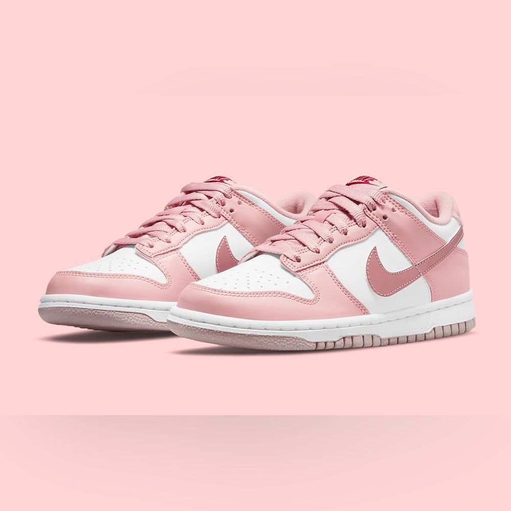 NEW Nike Dunk Low Pink Velvet Size 7Y /8.5 Women Pink Glaze - Picture 2 of 16